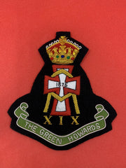 The Green Howards Blazer Badge XIX Handmade Bullion & Wire Embroidered Regimental Badge
