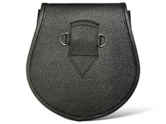 Men's Black Leather Masonic Badge kilt Sporran | 3 Tassels With Chain Strap.