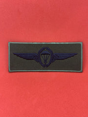 German Army Fallschirmjäger Parachute Wing Badge Olive Black Embroidered Para Wing Patch