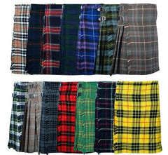 Men's Scottish 5-Yard Acrylic Wool Kilt Traditional Highland Tartan Kilt (+40 tartans)