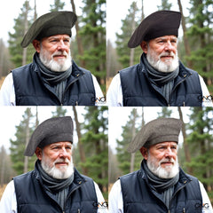 Men's Tweed Scot Bonnet Tam Hat Traditional Kilt Beret Hat Available in 4 Colors