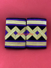 Merchant Navy Chief Engineer Epaulettes Slip-On Shoulder Boards with Gold Rank Stripes