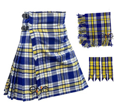 Men's 8-Yard Ukraine Forever Tartan Kilt Set | With Fly Plaid & Flashes