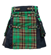 Men's Gothic Hybrid Utility Kilt Tara Murphy Tartan & Black Pleats
