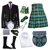 Men's 10-Piece Prince Charlie Kilt Outfit | Formal Tartan Wedding Set