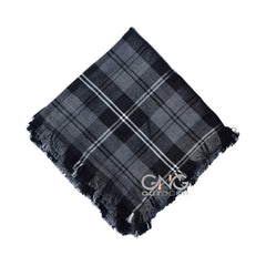 Men's 8-Yard Hamilton Grey Tartan Kilt Set With Fly Plaid & Flashes
