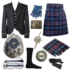 Men’s Argyle Jacket 11 PCS Scottish Outfit – Traditional Highland Kilt Wedding Set