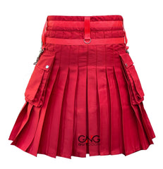 Men's Christmas Holiday Hybrid Utility Kilt Santa Design with Chains