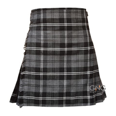 Men's 8-Yard Hamilton Grey Tartan Kilt Set With Fly Plaid & Flashes
