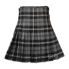 Men's 8-Yard Hamilton Grey Tartan Kilt Set With Fly Plaid & Flashes