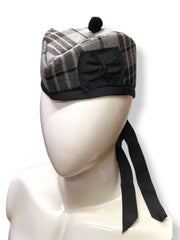 Scottish Glengarry Grey Watch Piper Bonnet Hat Highlander Military Kilt Cap