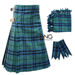 Men’s Scottish Keith Ancient 8 Yard Kilt with Matching Flashes & Fly Plaid