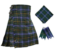 Men’s Scottish Henderson Tartan 8 Yard Kilt with Fly Plaid & Matching Flashes
