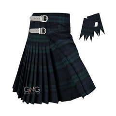 Men’s 8 Yard Scottish Tartan Kilt with Matching Flashes – Traditional Highland Kilt
