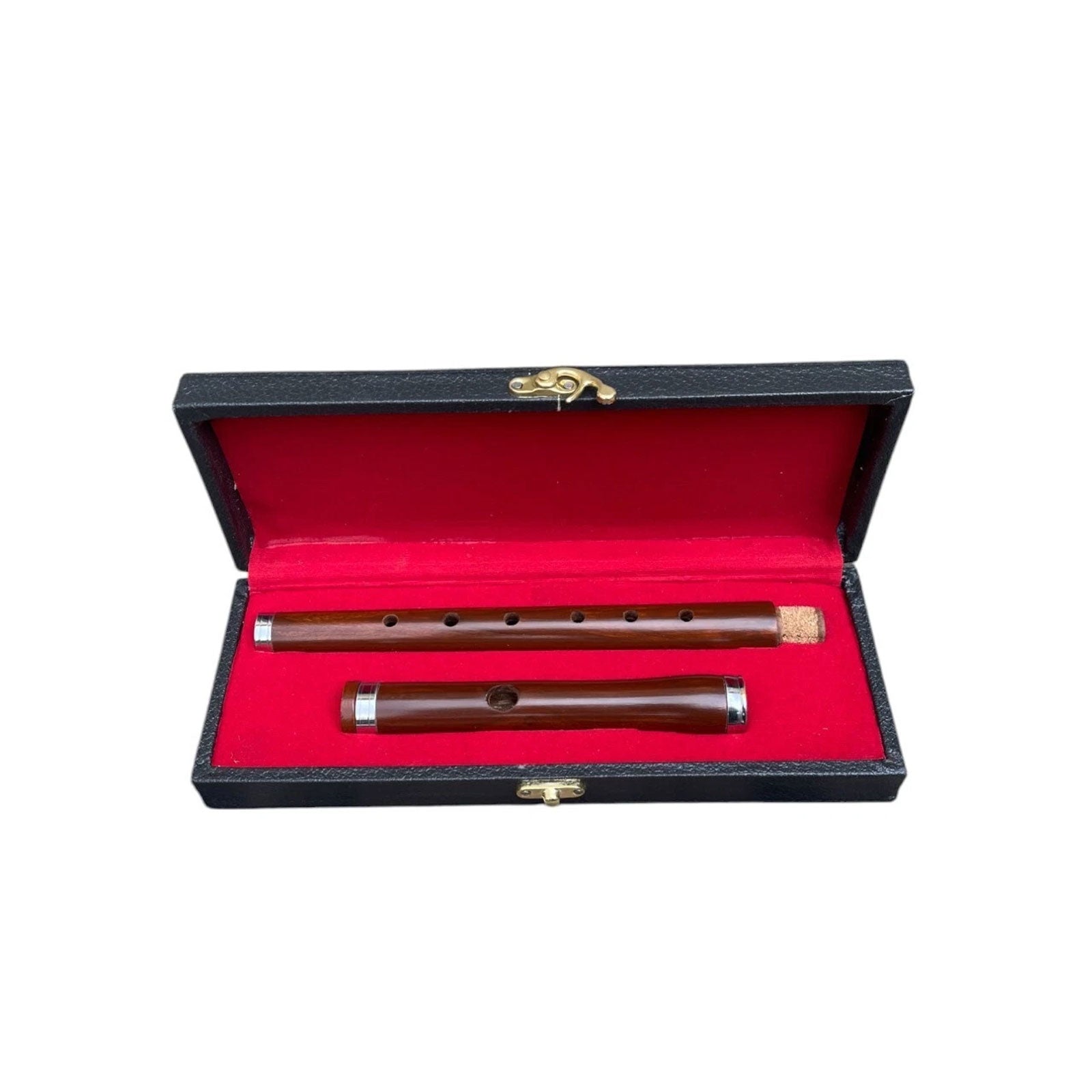 Irish Flute Two Parts Rosewood Packed In Wooden Standard Size Carry Case