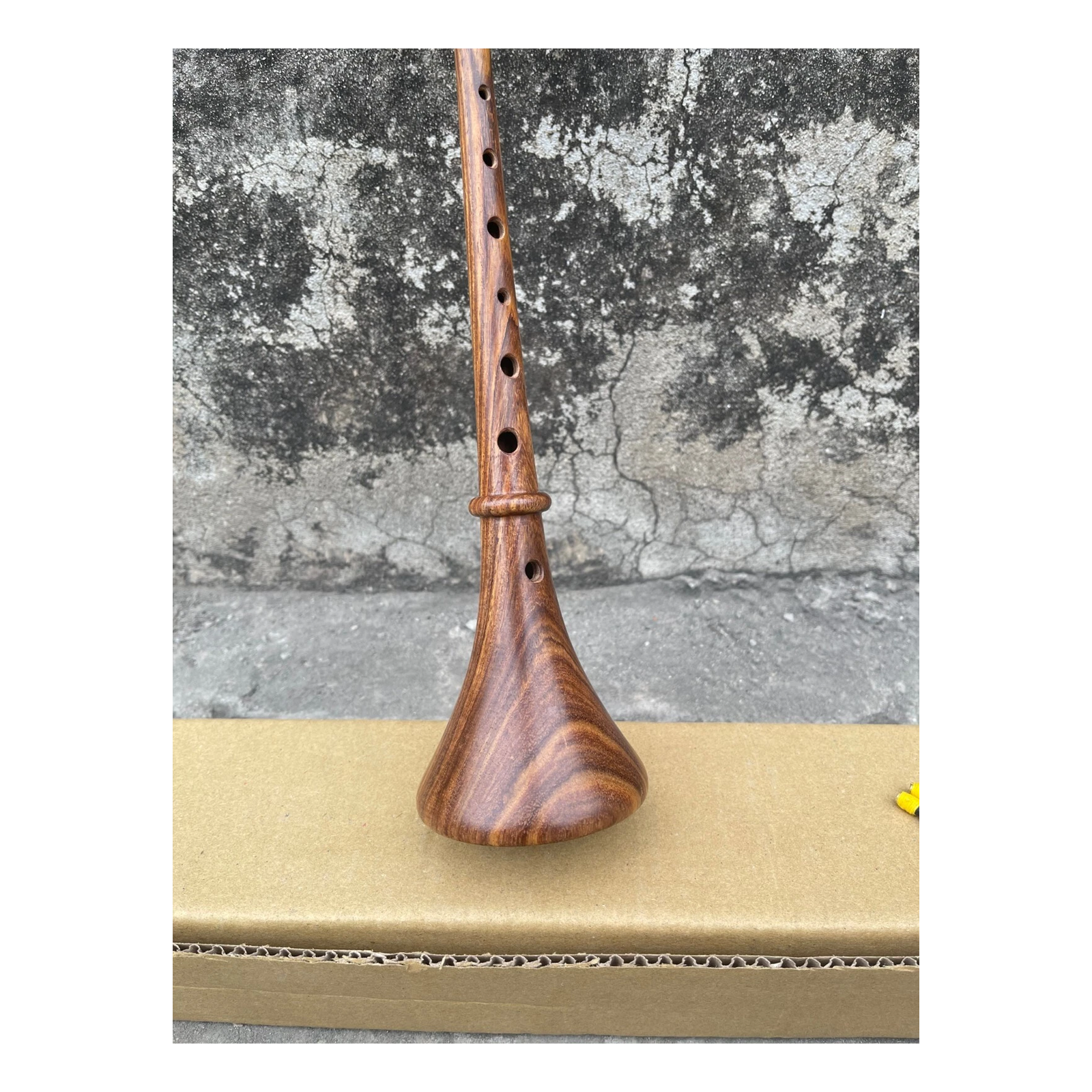 Handmade Rosewood RAUSCHPFEIFE Small Wooden Shawm Instrument with Two Reed