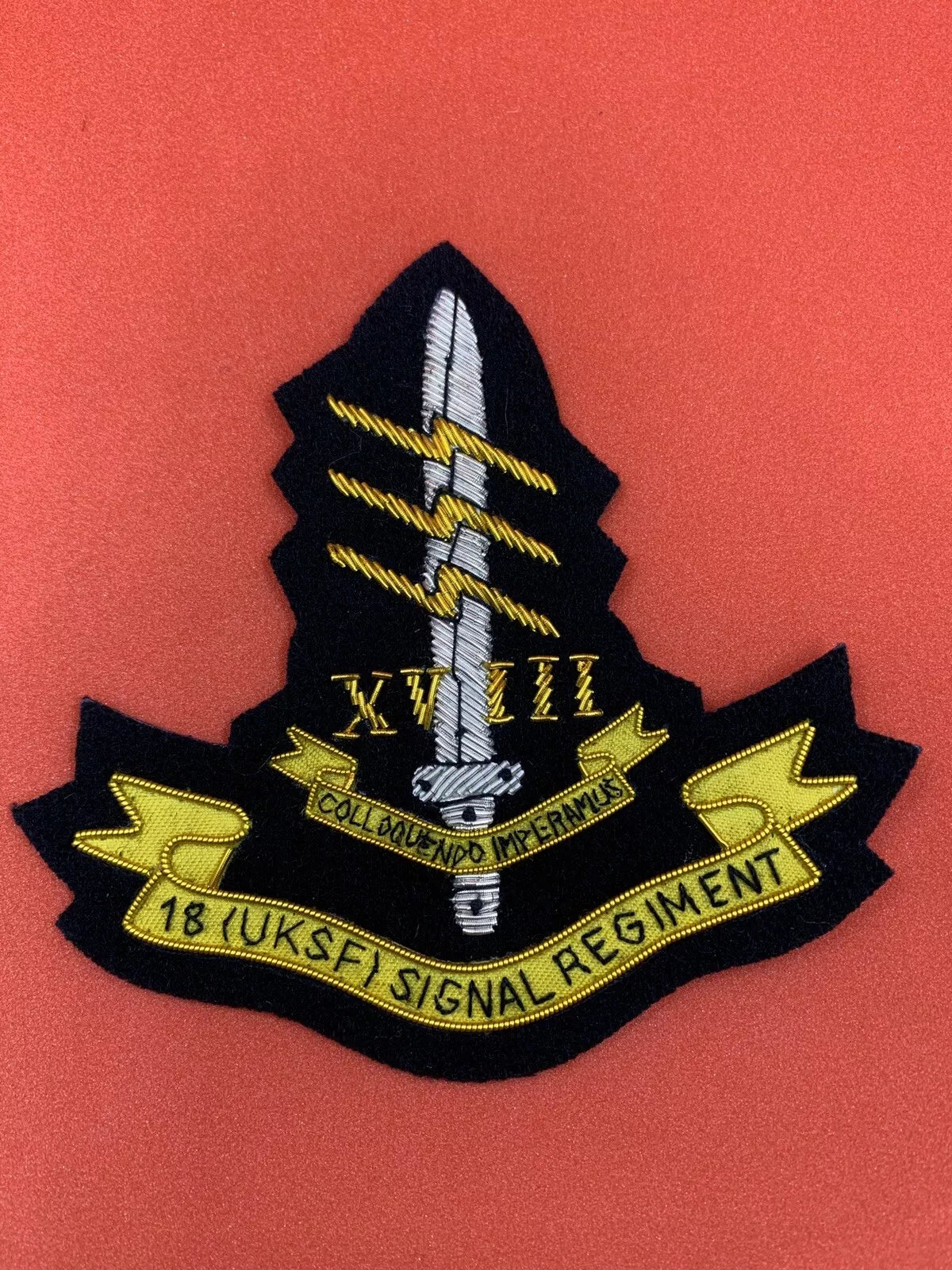 18 UKSF Signal Regiment Blazer Badge HM Armed Forces Blazer Bullion/wire Badge