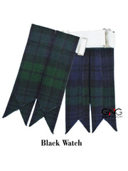 Men's Scottish Black Watch Tartan Kilt Flashes