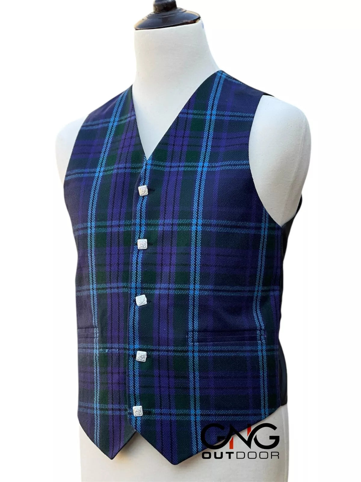 Men's Wedding Spirit of Scotland Tartan Vest 5 Button Scottish Kilt Waistcoat
