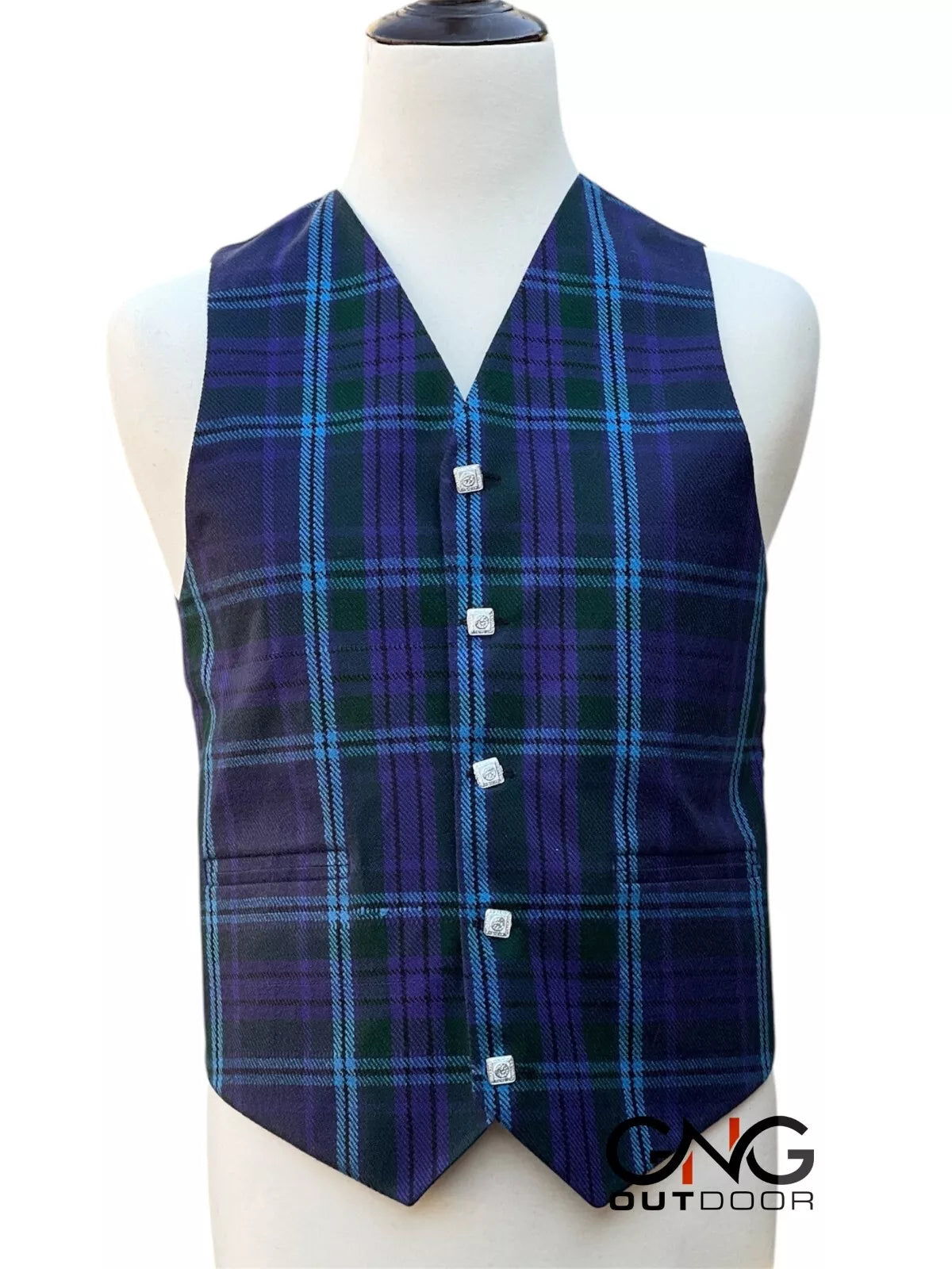 Men's Wedding Spirit of Scotland Tartan Vest 5 Button Scottish Kilt Waistcoat
