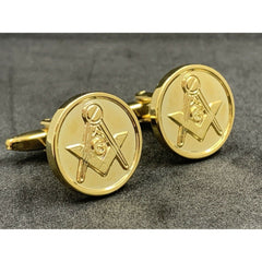 Gold Plated Masonic Square And Compass Cufflinks Lodge Gift G Symbol Cufflinks