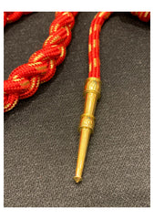 Shoulder Cord- Aiguillette Interwoven Red And Gold 1 Knot 1 Brass Tip High quality Handmade with Twisted Red And Gold Threads