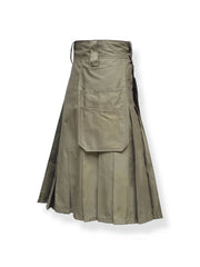 Men's Khaki Utility Kilt Scottish Working Kilt is made of Cotton
