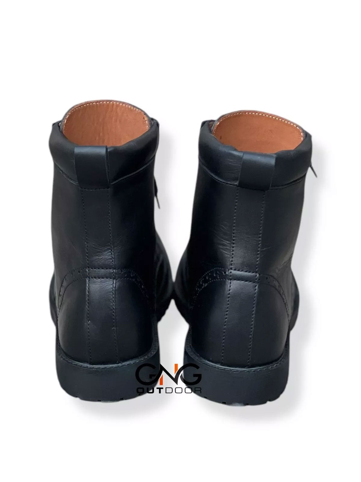 Scottish Men's Handmade Black Leather Ghillie Brogues Kilt Boots