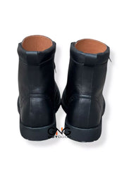 Scottish Men's Handmade Black Leather Ghillie Brogues Kilt Boots