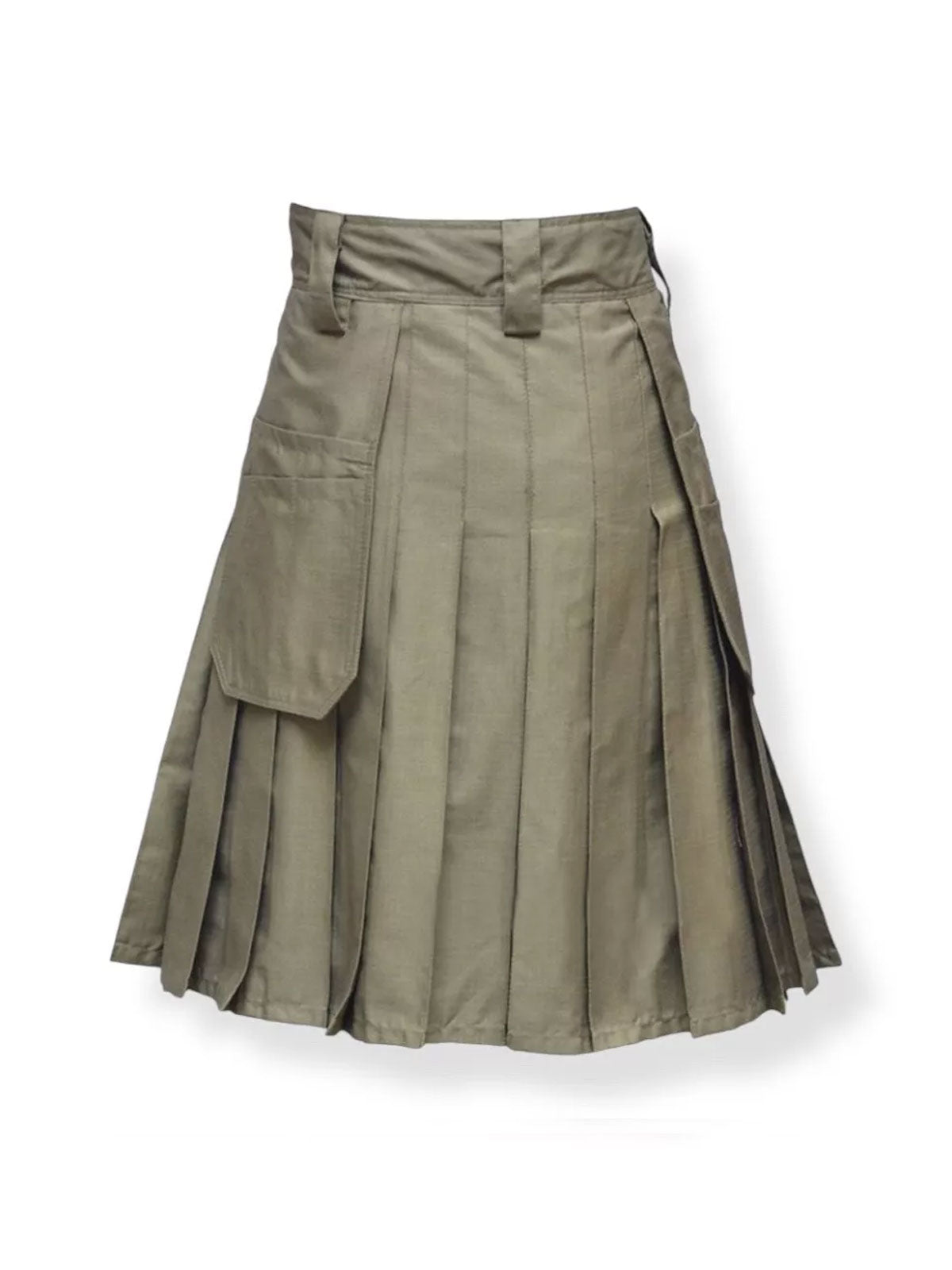 Men's Khaki Utility Kilt Scottish Working Kilt is made of Cotton