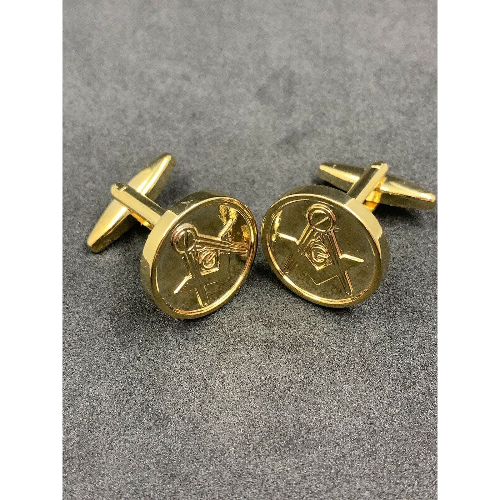 Gold Plated Masonic Square And Compass Cufflinks Lodge Gift G Symbol Cufflinks
