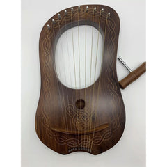 Lyre Harp 10 Metal Strings Free Tuning Key Carrying Case Sheesham Wood Lyre Harp