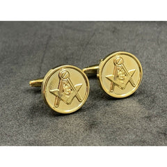 Gold Plated Masonic Square And Compass Cufflinks Lodge Gift G Symbol Cufflinks