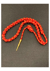 Shoulder Cord- Aiguillette Interwoven Red And Gold 1 Knot 1 Brass Tip High quality Handmade with Twisted Red And Gold Threads
