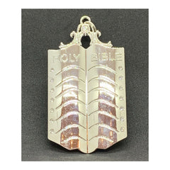 Masonic Collar Jewel Chaplain Holy Bible Silver Freemason Mason