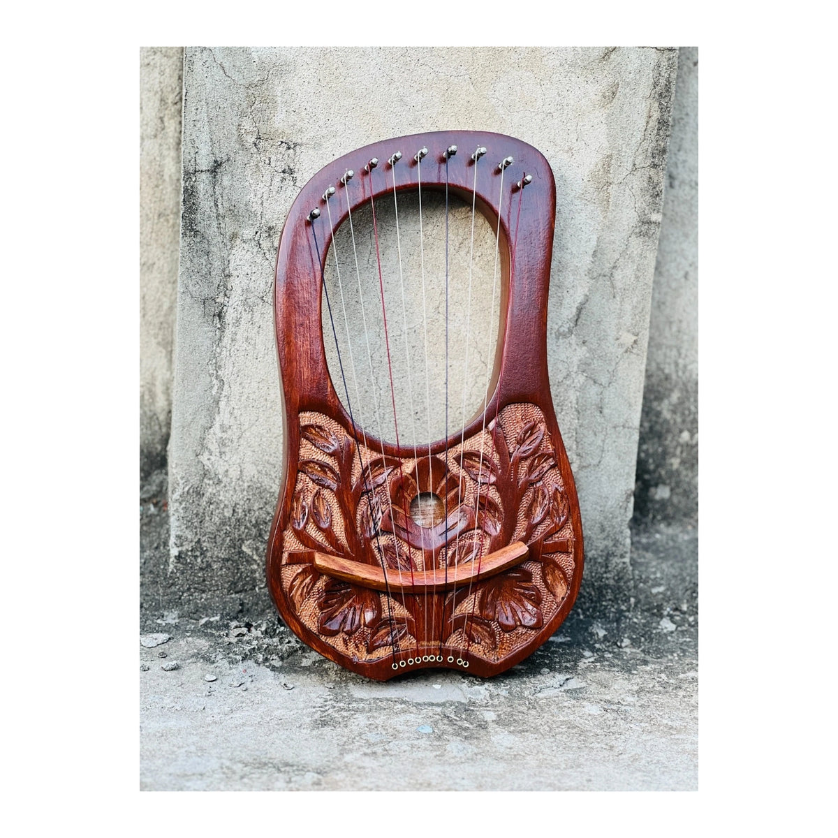 Rosewood New Flower Lyre 10 Nylon Strings Harp Lyre Design Premium Quality Lyre
