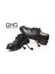Men's Black Scottish Ghillie Brouge Shoes Kilt Leather Shoes