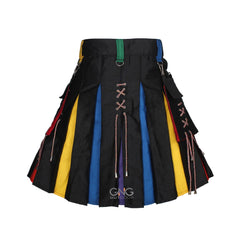 Scottish Laces Rainbow kilt Men Hybrid Pride Kilt LGBT Kilt Modern Utility Kilt