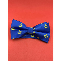 Craft Masonic Square And Compass Blue Tie And Bow Tie Set Masonic Lodge Gift Tie Bow Set