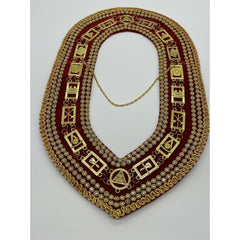 Cryptic Mason Royal Select Master Chain Collar On Red Velvet Backing With Beads