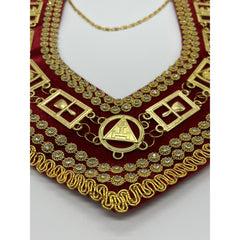 Cryptic Mason Royal Select Master Chain Collar On Red Velvet Backing With Beads