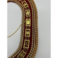Cryptic Mason Royal Select Master Chain Collar On Red Velvet Backing With Beads