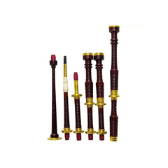 Great Scottish Highland Bagpipes Golden Engraved Brass Mounts With Black Velvet