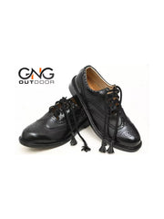 Men's Black Scottish Ghillie Brouge Shoes Kilt Leather Shoes