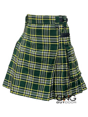 Scottish Men's St Patrick Leather strap kilt Highland Tartan Utility kilt