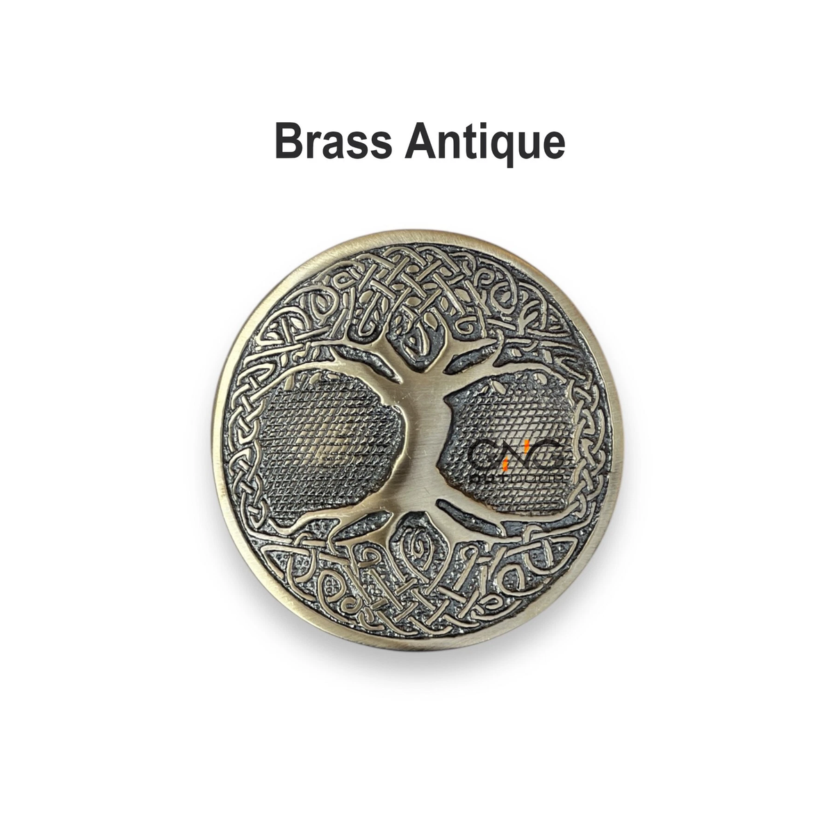 Men's Celtic Tree Kilt Belt Buckle Scottish Round Brass Antique Belt Buckle