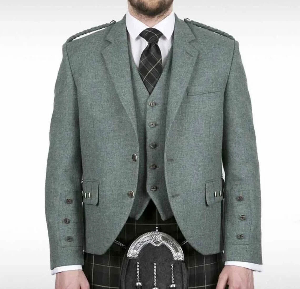Lovat Green kilt jacket and waistcoat