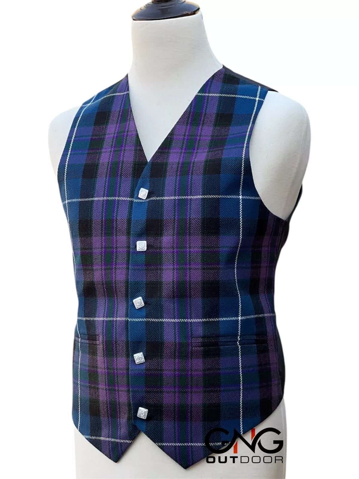 Men's Wedding Pride of Scotland Tartan Vest 5 Button Scottish Kilt Waistcoat