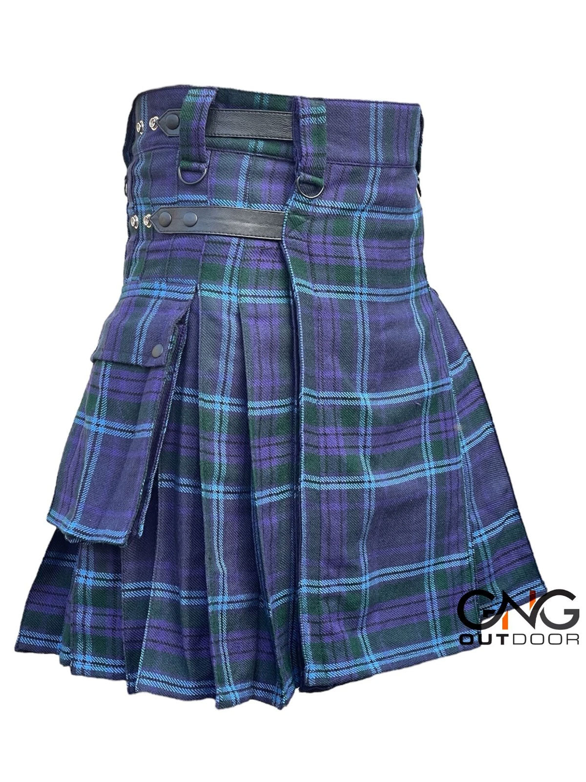 Scottish Men's Spirit of Scotland Leather strap kilt Highland Utility kilt