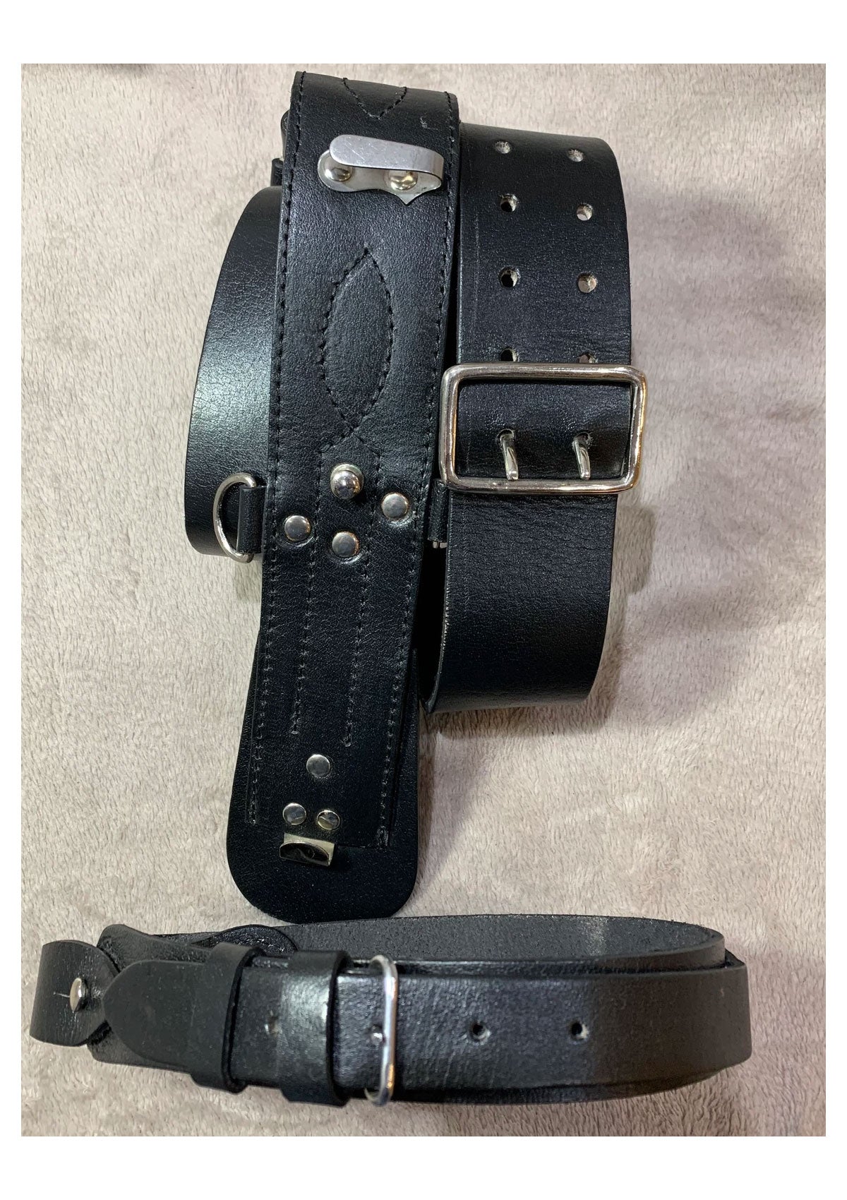 Sam Brown Belt With Strap Black Colour British Army Genuine Leather Sam Brown Belt